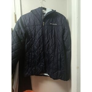 Columbia Women's Sz Small Copper Crest Coat Soft Faux Fur Lined Hooded Coat Navy